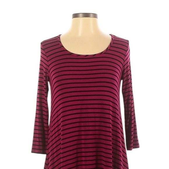 ๐บ Socialite Nordstrom Red Stripe Jersey Knit Flowy Swing Hem Shift Dress Size S - Picture 3 of 9